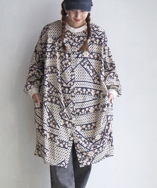 ペイズリーフラワー シャツチュニック（シャツ/ブラウス）｜e-zakkamania stores（イーザッカマニアストアーズ）