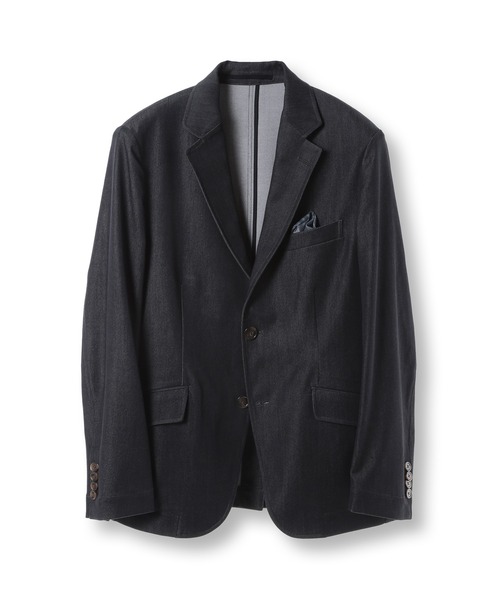 MEN'S BIGI（メンズビギ）の「TRシャイニーデニム調シャンブレーストレッチジャケット（テーラードジャケット・メンズ・ブルー/グレー・04/03/02/01）」の12枚目の写真