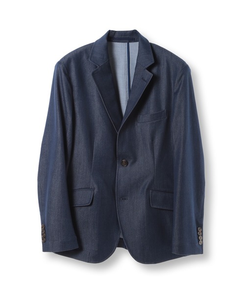 MEN'S BIGI（メンズビギ）の「TRシャイニーデニム調シャンブレーストレッチジャケット（テーラードジャケット・メンズ・ブルー/グレー・04/03/02/01）」の10枚目の写真