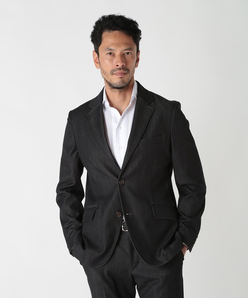 MEN'S BIGI（メンズビギ）の「TRシャイニーデニム調シャンブレーストレッチジャケット（テーラードジャケット・メンズ・ブルー/グレー・04/03/02/01）」の13枚目の写真