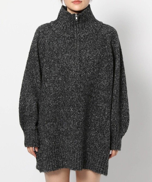 skt様 LOWRYS FARM（ローリーズファーム）の「ハイZIPミックスニットミニ