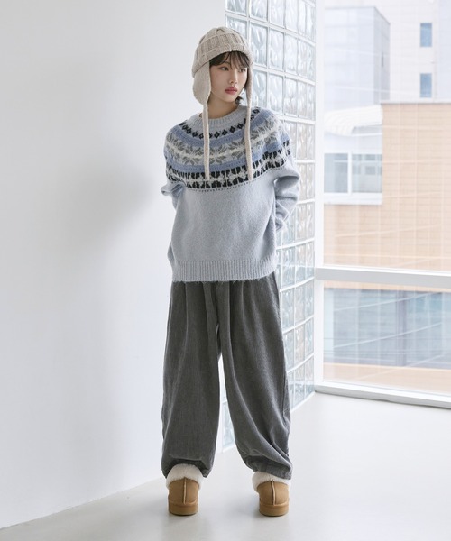 UNE MANSION（ユヌマンション）の「コーデュロイ バルーン ワイドパンツ（その他パンツ・レディース・グリーン/グレー/ブラック/オレンジ/ベージュ・FREE）」の6枚目の写真