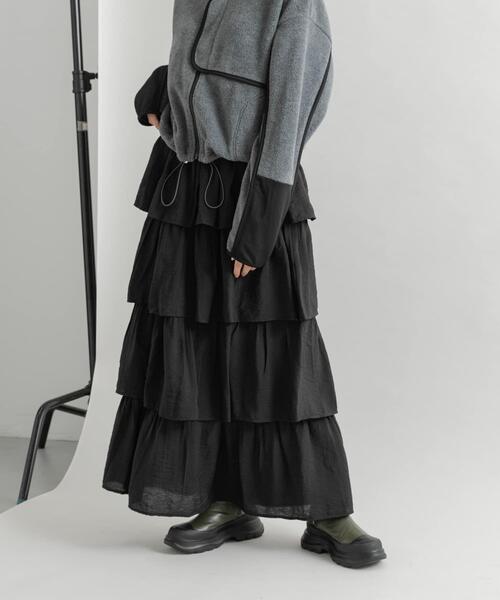 KBF（ケイビーエフ）の「ティアードスカート（スカート・レディース・アイボリー/ブラック/ブルー・ONE）」の14枚目の写真