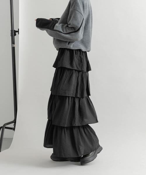 KBF（ケイビーエフ）の「ティアードスカート（スカート・レディース・アイボリー/ブラック/ブルー・ONE）」の12枚目の写真