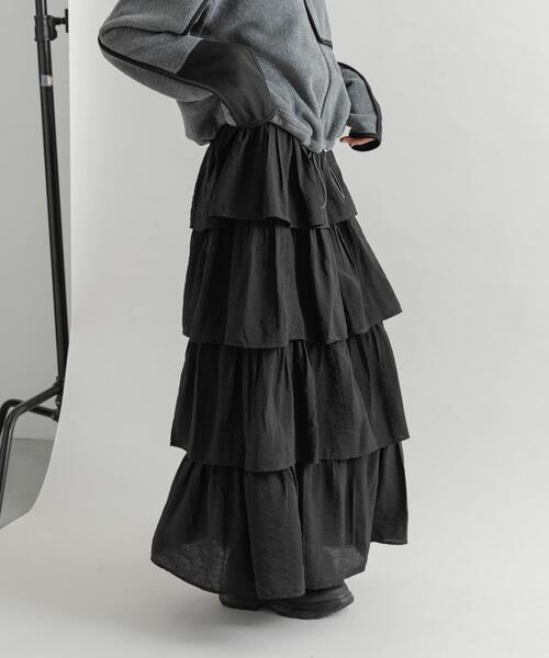 KBF（ケイビーエフ）の「ティアードスカート（スカート・レディース・アイボリー/ブラック/ブルー・ONE）」の11枚目の写真