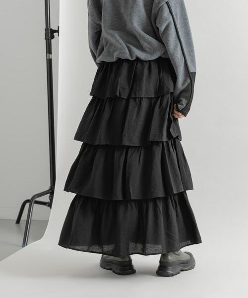 KBF（ケイビーエフ）の「ティアードスカート（スカート・レディース・アイボリー/ブラック/ブルー・ONE）」の10枚目の写真