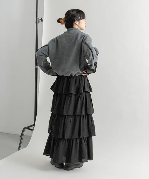 KBF（ケイビーエフ）の「ティアードスカート（スカート・レディース・アイボリー/ブラック/ブルー・ONE）」の7枚目の写真