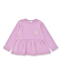 SLAP SLIP（スラップスリップ）の「お花レース縁胸ポケット裾フレアトレーナー(80~130cm)（スウェット・キッズ）」