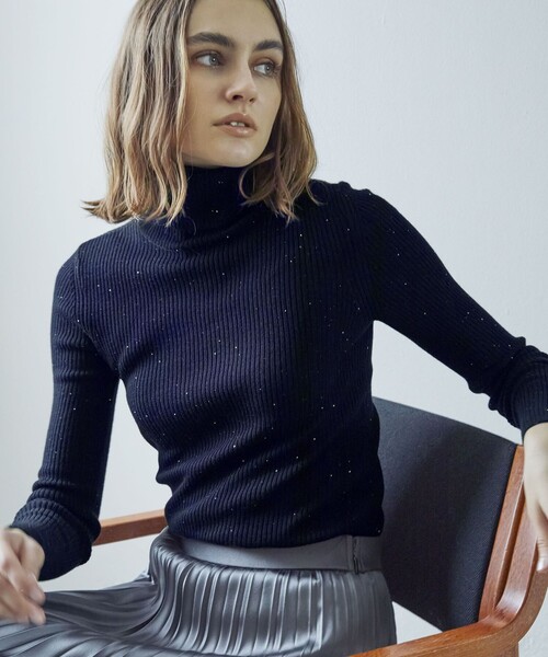 リブウールスパンコール タートルネックニット（ニット/セーター）｜EPOCA（エポカ）