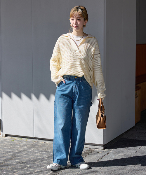 B.C STOCK（ベーセーストック）の「ウォッシャブル / 襟付きメッシュニット（ニット/セーター・レディース・ブラウン/ブラック/アイボリー・FREE）」の5枚目の写真