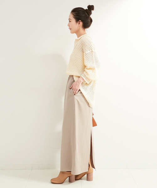 B.C STOCK（ベーセーストック）の「ウォッシャブル / 襟付きメッシュニット（ニット/セーター・レディース・ブラウン/ブラック/アイボリー・FREE）」の14枚目の写真