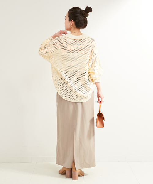 B.C STOCK（ベーセーストック）の「ウォッシャブル / 襟付きメッシュニット（ニット/セーター・レディース・ブラウン/ブラック/アイボリー・FREE）」の15枚目の写真