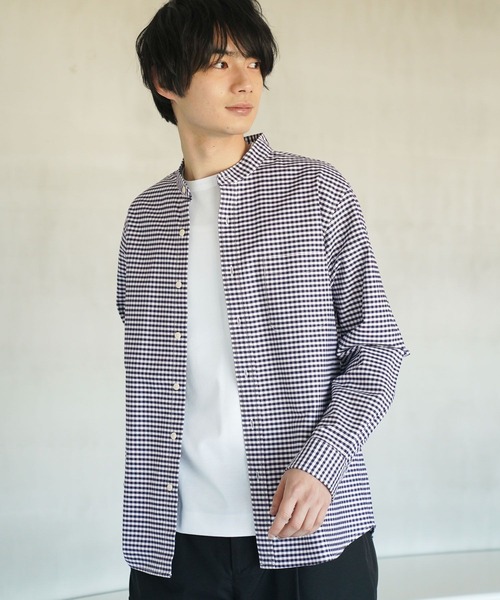 【na】7点おまとめページ セール】イージーケアオックス/バンドカラーシャツ/147191