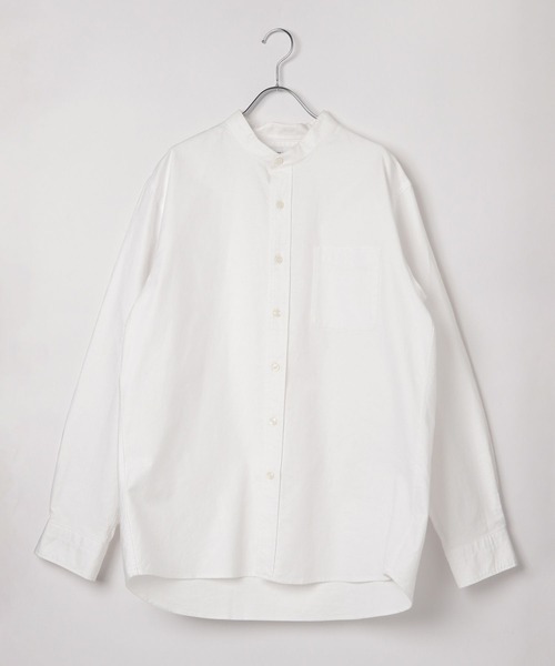 GLOBAL WORK（グローバルワーク）の「イージーケアオックス/バンドカラーシャツ/147191（シャツ/ブラウス・メンズ・グレイッシュベージュ/ブルー/ホワイト/ネイビー・SMALL/MEDIUM/LARGE/X-LARGE）」の5枚目の写真