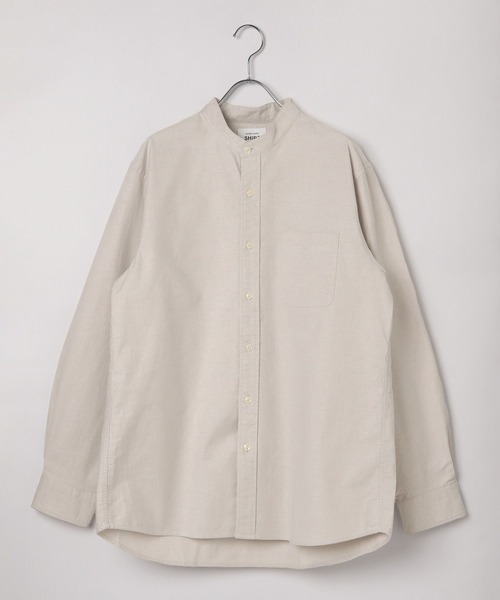 GLOBAL WORK（グローバルワーク）の「イージーケアオックス/バンドカラーシャツ/147191（シャツ/ブラウス・メンズ・グレイッシュベージュ/ブルー/ホワイト/ネイビー・SMALL/MEDIUM/LARGE/X-LARGE）」の6枚目の写真