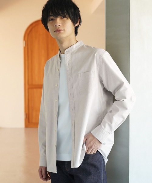 セール】イージーケアオックス/バンドカラーシャツ/147191（シャツ