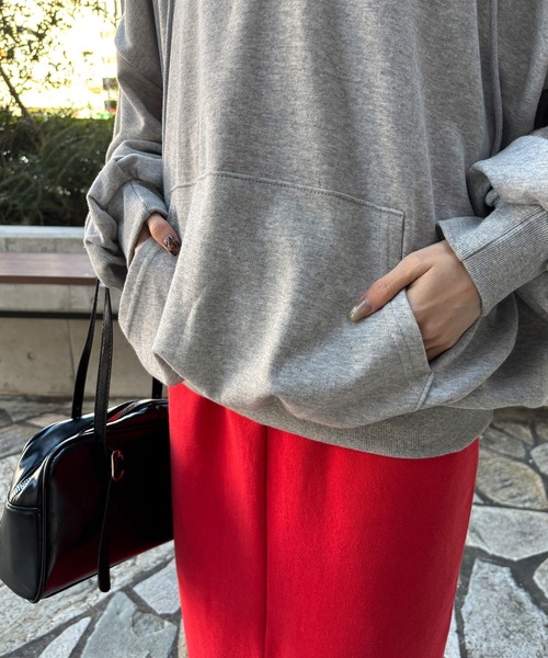 ISOOK（アイスー）の「【ISOOK / アイスー】オーバーサイズハーフジップパーカー / ビッグシルエット フーディ ルーズ丈 ZOZOTOWN限定（パーカー・レディース・グレー/ブラック・FREE）」の17枚目の写真