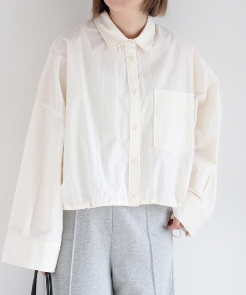 cepo(セポ)の「〈袖2way仕様〉クロップド丈 ビッグシルエットポケットシャツ(シャツ/ブラウス・レディース・オフホワイト/サックスブルー/ピンク/ベージュ・M)」の15枚目の写真