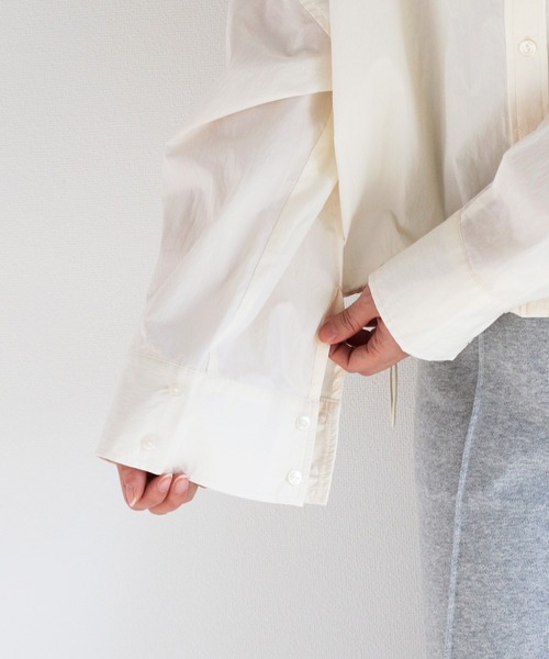 cepo(セポ)の「〈袖2way仕様〉クロップド丈 ビッグシルエットポケットシャツ(シャツ/ブラウス・レディース・オフホワイト/サックスブルー/ピンク/ベージュ・M)」の14枚目の写真