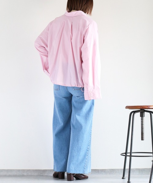 cepo(セポ)の「〈袖2way仕様〉クロップド丈 ビッグシルエットポケットシャツ(シャツ/ブラウス・レディース・オフホワイト/サックスブルー/ピンク/ベージュ・M)」の8枚目の写真