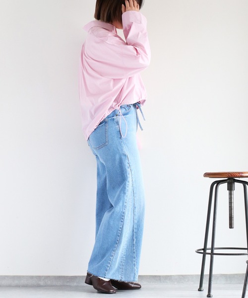 cepo(セポ)の「〈袖2way仕様〉クロップド丈 ビッグシルエットポケットシャツ(シャツ/ブラウス・レディース・オフホワイト/サックスブルー/ピンク/ベージュ・M)」の9枚目の写真