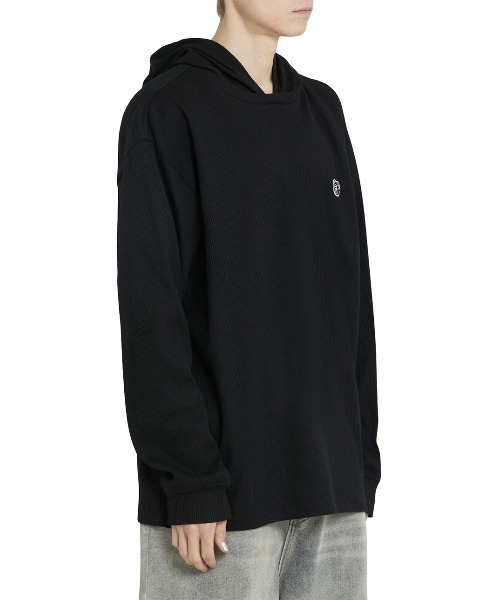 OY(オーワイ)の「『OY/オーワイ』 KNIT HOODED LONG SLEEVE/ニットフード長袖カットソー(Tシャツ/カットソー・レディース・カーキ/ブラック・XL/M)」の4枚目の写真