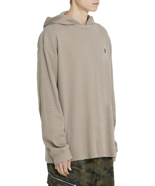 OY(オーワイ)の「『OY/オーワイ』 KNIT HOODED LONG SLEEVE/ニットフード長袖カットソー(Tシャツ/カットソー・レディース・カーキ/ブラック・XL/M)」の8枚目の写真