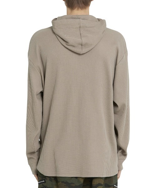 OY(オーワイ)の「『OY/オーワイ』 KNIT HOODED LONG SLEEVE/ニットフード長袖カットソー(Tシャツ/カットソー・レディース・カーキ/ブラック・XL/M)」の9枚目の写真
