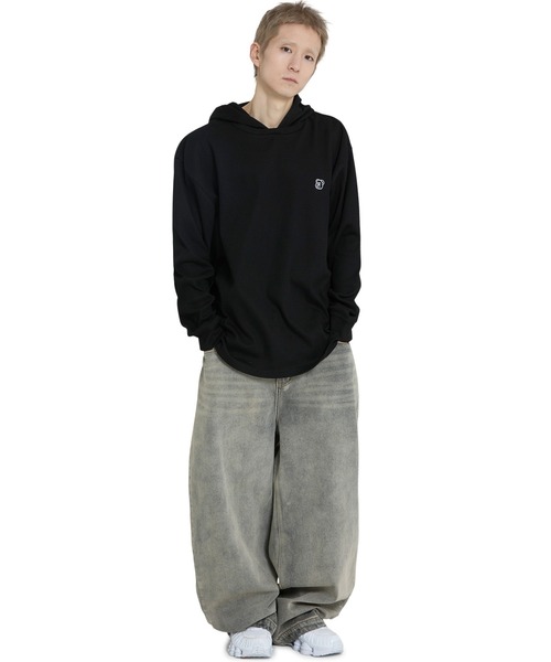 OY(オーワイ)の「『OY/オーワイ』 KNIT HOODED LONG SLEEVE/ニットフード長袖カットソー(Tシャツ/カットソー・レディース・カーキ/ブラック・XL/M)」の6枚目の写真