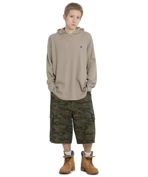 OY(オーワイ)の「『OY/オーワイ』 KNIT HOODED LONG SLEEVE/ニットフード長袖カットソー(Tシャツ/カットソー・レディース・カーキ/ブラック・XL/M)」の10枚目の写真