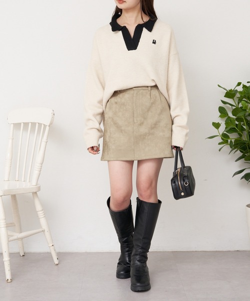 RAY CASSIN（レイカズン）の「【セットアップ対応/サイズ展開あり】スエード台形ミニスカート（スカート・レディース・ブルー/ブラウン系その他2/ベージュ系その他2・SMALL/MEDIUM）」の13枚目の写真