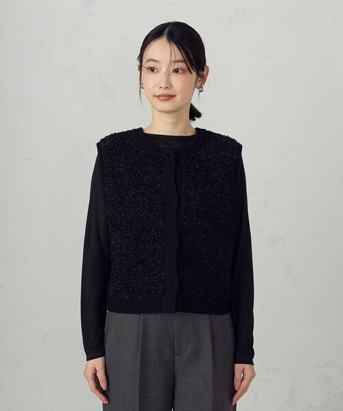 COMME CA ISM(コムサイズム)の「前後2WAY ツイードニットベスト(ベスト・レディース・アイボリー/ブラック・FREE)」の13枚目の写真