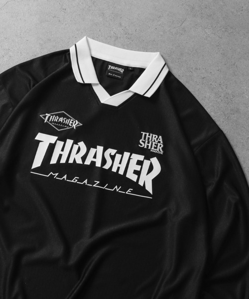 THRASHER（スラッシャー）の「【THRASHER】 襟付き ゲームシャツ ロングスリーブ Tシャツ / 長袖 ゲームシャツ / ロンT（Tシャツ/カットソー・メンズ・ホワイト/ブラック・MEDIUM/LARGE）」の14枚目の写真