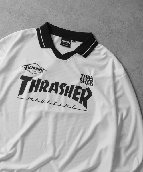 THRASHER（スラッシャー）の「【THRASHER】 襟付き ゲームシャツ ロングスリーブ Tシャツ / 長袖 ゲームシャツ / ロンT（Tシャツ/カットソー・メンズ・ホワイト/ブラック・MEDIUM/LARGE）」の15枚目の写真