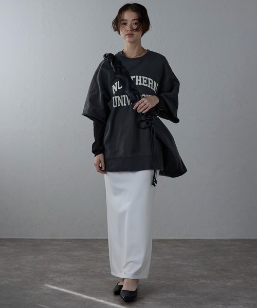 トライアングルギャザーPUレザーバッグ（ショルダーバッグ）｜Bonjour Sagan（ボンジュールサガン）