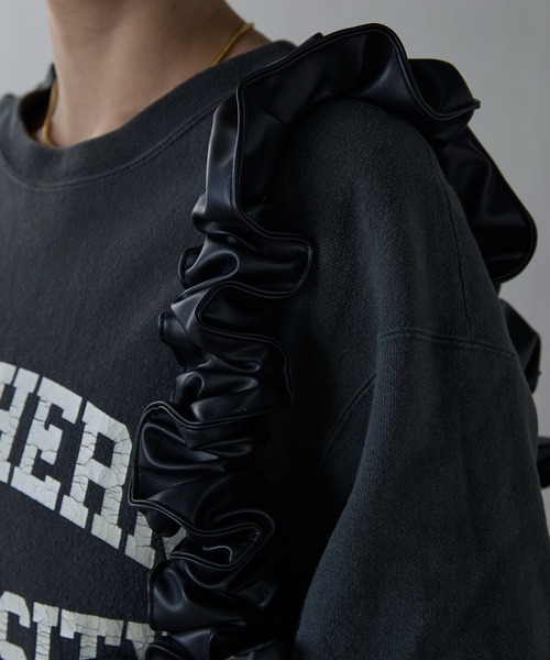 トライアングルギャザーPUレザーバッグ（ショルダーバッグ）｜Bonjour Sagan（ボンジュールサガン）