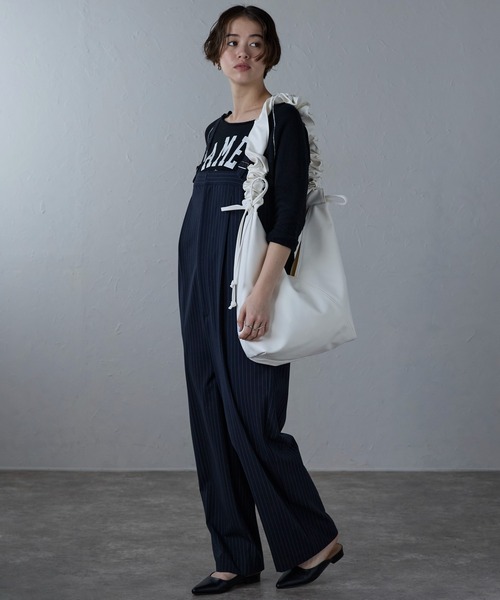 トライアングルギャザーPUレザーバッグ（ショルダーバッグ）｜Bonjour Sagan（ボンジュールサガン）