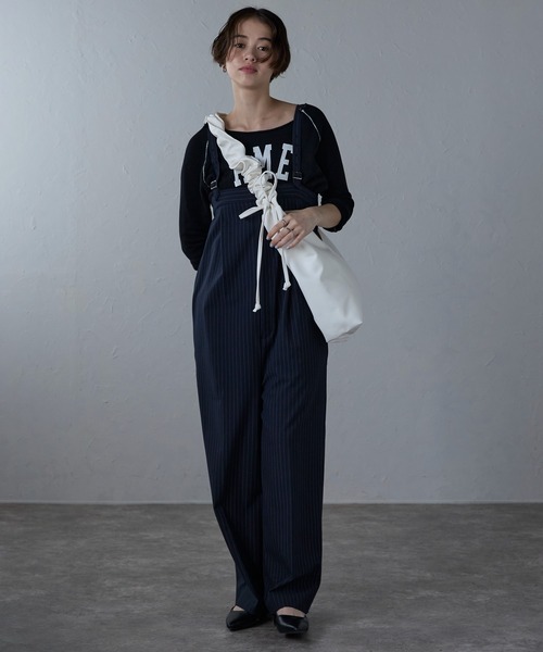 トライアングルギャザーPUレザーバッグ（ショルダーバッグ）｜Bonjour Sagan（ボンジュールサガン）