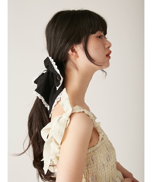 LILY BROWN（リリーブラウン）の「コットンレースビッグシュシュ（その他ヘアアクセサリー・レディース・ホワイト/ブラック/その他・FREE）」の18枚目の写真