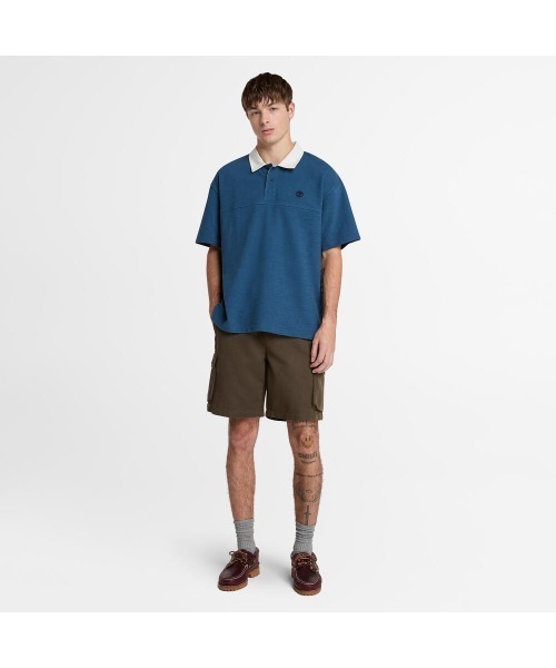 Timberland(ティンバーランド)の「半袖 テクスチェード ポロシャツ メンズ(ポロシャツ・メンズ・ネイビー・XX-LARGE/X-LARGE/SMALL/MEDIUM/LARGE/XXX-LARGE)」の2枚目の写真