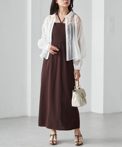 RANAN(ラナン)の「シャーリングシアーショートシャツ(シャツ/ブラウス・レディース・ブラック/ホワイト/ミント/チャコール・LL/L/M)」の8枚目の写真