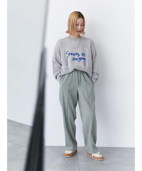 Samansa Mos2 blue(サマンサモスモスブルー)の「ロゴメッシュニットプルオーバー(ニット/セーター・レディース・サックスブルー/チャコールグレー/グレー/キナリ/イエロー・F)」の6枚目の写真