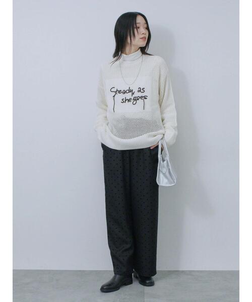 Samansa Mos2 blue(サマンサモスモスブルー)の「ロゴメッシュニットプルオーバー(ニット/セーター・レディース・サックスブルー/チャコールグレー/グレー/キナリ/イエロー・F)」の11枚目の写真