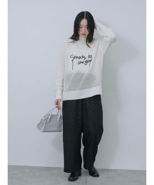 Samansa Mos2 blue(サマンサモスモスブルー)の「ロゴメッシュニットプルオーバー(ニット/セーター・レディース・サックスブルー/チャコールグレー/グレー/キナリ/イエロー・F)」の12枚目の写真