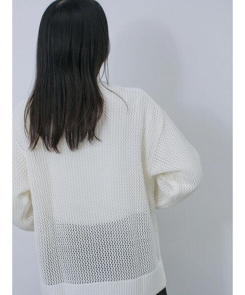 Samansa Mos2 blue(サマンサモスモスブルー)の「ロゴメッシュニットプルオーバー(ニット/セーター・レディース・サックスブルー/チャコールグレー/グレー/キナリ/イエロー・F)」の16枚目の写真