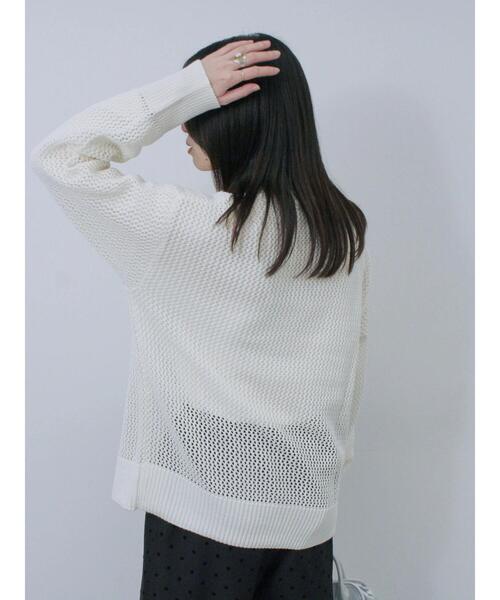 Samansa Mos2 blue(サマンサモスモスブルー)の「ロゴメッシュニットプルオーバー(ニット/セーター・レディース・サックスブルー/チャコールグレー/グレー/キナリ/イエロー・F)」の17枚目の写真