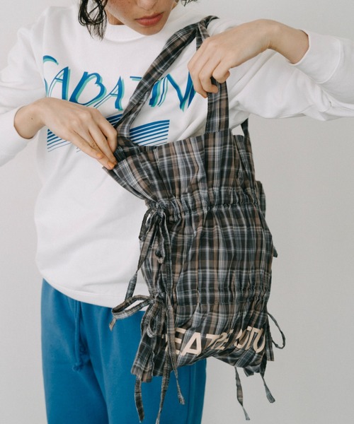 THEATRE PRODUCTS(シアタープロダクツ)の「チェックトートバッグ(トートバッグ・レディース・ネイビー/ベージュ・FREE)」の5枚目の写真