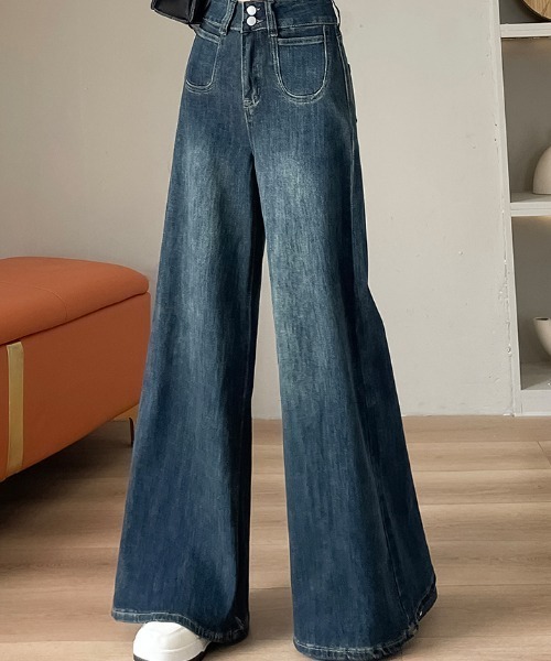 REBALANCE(リバランス)の「レディース デニム フレア(デニムパンツ・レディース・A・X-LARGE/LARGE/MEDIUM)」の1枚目の写真