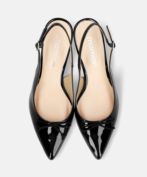 MAMIAN（マミアン）の「ポインテッドトゥ バックストラップ バレエミュール (5.5cmヒール)（パンプス・レディース・シルバー/ブラック・S/M/LL/L）」の8枚目の写真