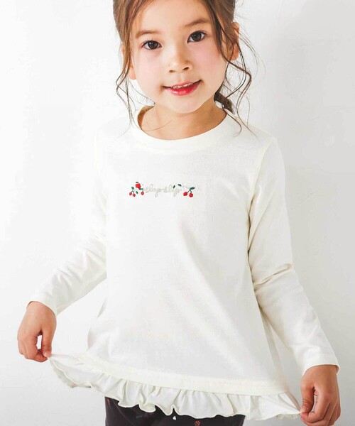 スララク/防汚加工】ときめきデザイン女の子長袖Tシャツ(80~130cm)（T